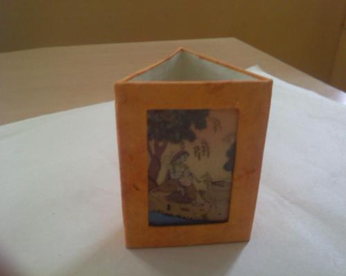 Triangle Pen Holder with Gem Stone Painting