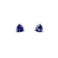 Tanzanite Tops Trillion Shaped Tanzanite Studs In White Gold Gender: Women's