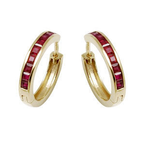 Princess Ruby Yellow Gold Earrings Hoops Gender: Women'S