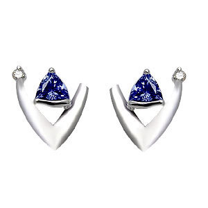 small tanzanite and diamond earrings tops for evening wear
