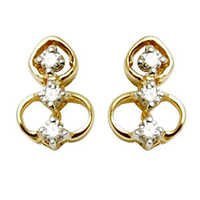 Small Diamond Yellow Gold Earring Design For Dailywear Gender: Women's
