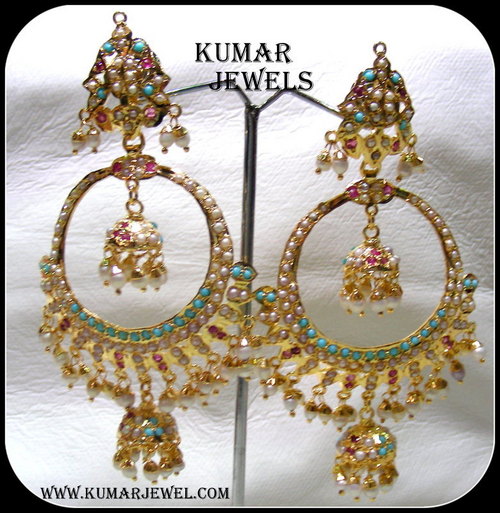 pearls &firoza danglers.