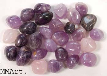 Amethyst crystal and crystalline quartz polished pebbles and gravels stone chips amethyst pebbles