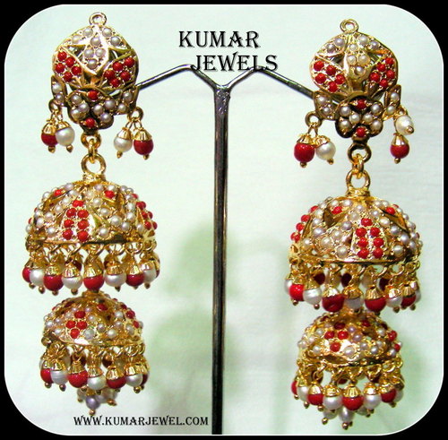 corol&white jadau jhumkis.