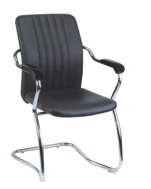 Office Visitor Chairs - Metal Leather, Black | Comfortable Seating, Durable Frame, Ergonomic Support