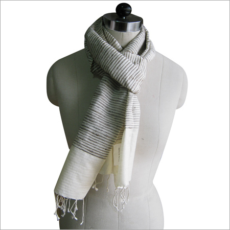 Horizontal Ribs Natural Silk Scarf