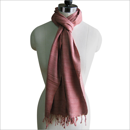 Hans Spun Autumn Natural Silk Scarf - Silk 70x180 cm, Dusty Rose | Soft Texture, Lightweight, Fringed Finish