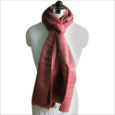 Vertical Multi Color Threads Natural Silk Scarf - Silk, 70x15 Inches, Burgundy | Soft Texture, Stylish Design, Durable Material, Comfortable Wear