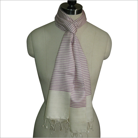 Horizontal Stripes Natural Silk Scarves