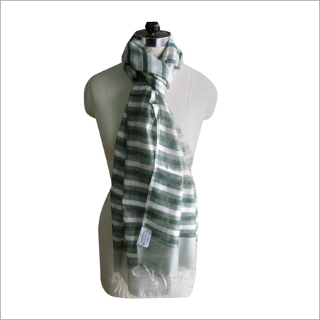 Classic Black & White Natural Silk Scarf - Silk, 70x180 cm, Green | Soft Texture, Stylish Design, Lightweight Feel