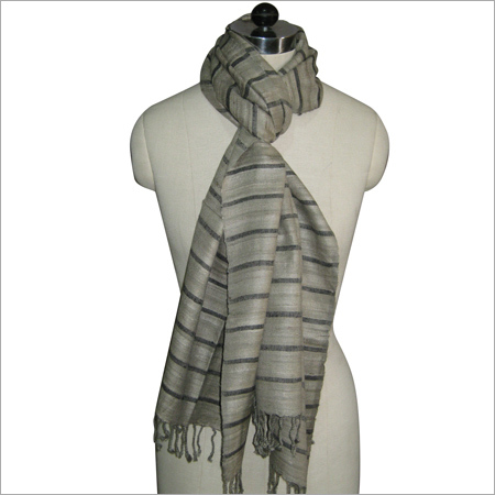 Grey Natural Silk Scarf