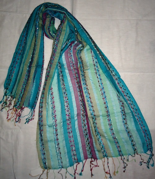 100% viscose Y/D stripe scarf