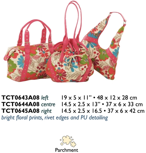 Bright Floral Prints, Rivet Edges & Pu Detailing