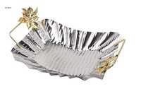 Silver Designer Fruit Tray With Handle
