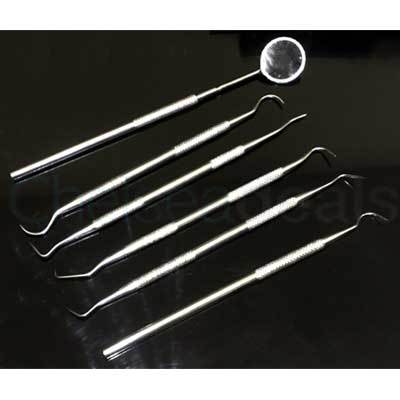 Dental Tools - Stainless Steel, 6 Pieces | Precision, Durable, Sterilizable, Ergonomic Grip