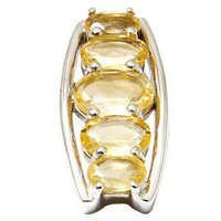 Oval Shaped Citrine Gemstone Studded Long Silver Pendant For Wholesale Gender: Women