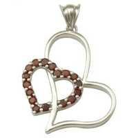 Sterling Silver Heart Pendant Garnet Love Pendant Shows Strong Bond Gender: Women