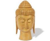 wooden buddha head
