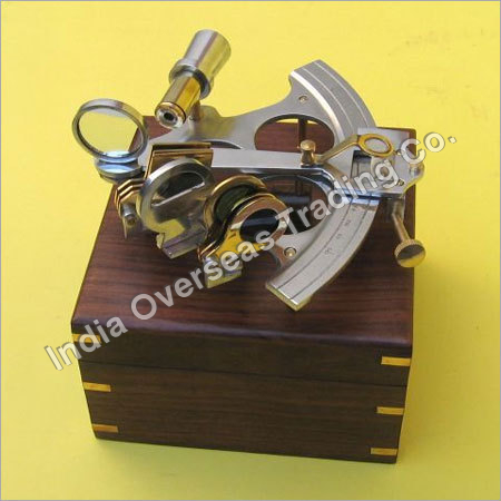 Aluminium Sextant - Aluminum, 8x8x8 cm, 500g, Case Pack 8 | Precise Readings, Lightweight, Compact Size, Wooden Box Packaging