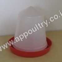 Chick Feeding System - 3kg Capacity, 250mm Pan Diameter | Red Plastic Feeder For 50 Birds