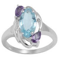 Blue Topaz Ring Sterling Silver Ring In Blue Topaz Silver Rings Suppliers Gender: Women