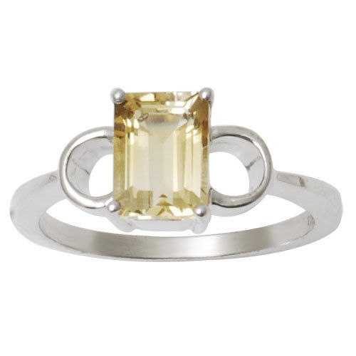 Solitaire Pendants Fashion Silver Ring Fancy Ring Jewelry With Genuine Gemstone Simple Citrine Ring