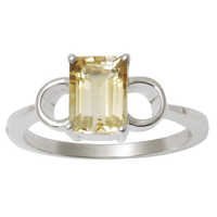 Fashion silver ring fancy ring jewelry with genuine gemstone simple citrine ring