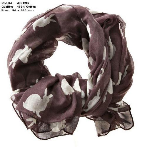 100% cotton printed scarf