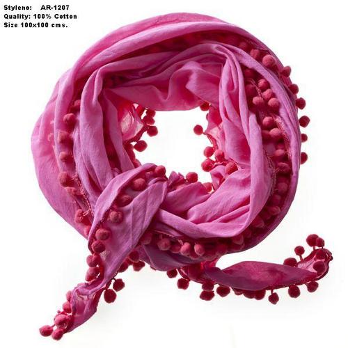 100% cotton scarf with lace work