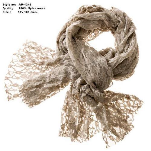 100% Nylon Scarf - 70x180 cm, Beige | Soft Texture, Lightweight, Durable, Breathable, Fringe