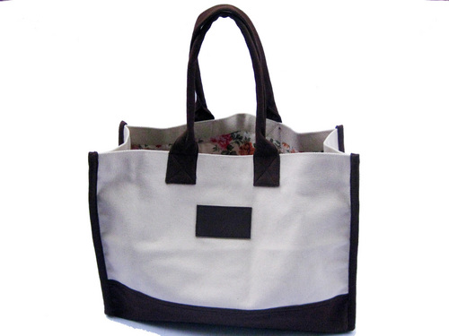 100% Cotton Canvas Bag with printed lining