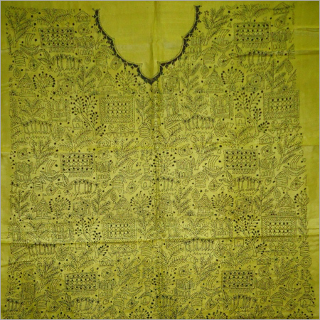 Tasser Dye  Kantha Material with Neck