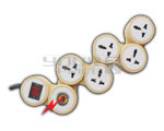 5 Outlet Universal Snake Spike Protector with Circuit Breaker Dual Pole Illuminated Switch