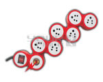 6 Outlet SNAE Spike Protector Indian Standard with Circuit Breaker Dual Pole Illuminated Switch