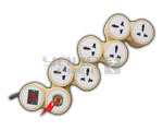 6 Outlet Universal SNAKE Spike Protector - Plastic, Beige, 15 Amp, Circuit Breaker, Dual Pole Illuminated Switch, Surge Protection, Flexible Design