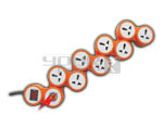 8 Outlet Universal Snake Spike Protector with Circuit Breaker Dual Pole Illuminated Switch 15 Amp  