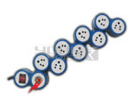 8 Outlet Snake Spike Protector Indian Std. with Circuit Breaker Dual Pole Illuminated Switch 15 Amp