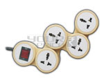4 Outlet Universal SNAKE Power Strip With Circuit Breaker Dual Pole Illuminated Switch