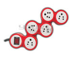6 Outlet Snake Power Strip Indian Standard With Circuit Breaker Dual Pole Illuminated Switch 15 Amp 