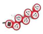 6 Outlet Snake Power Strip Indian Standard With Circuit Breaker Dual Pole Illuminated Switch 15 Amp