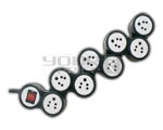 Outlet Snake Power Strip Indian Standard with Circuit Breaker Dual Pole Illuminated Switch 15 Amp