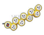 8 Outlet Universal Snake Power Strip with Circuit Breaker Dual Pole Illuminated Switch 15 Amps