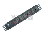 6 OUTLET UNIVERSAL POWER STRIP WITH SINGLE POLE MCB 15 AMP