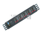 5 OUTLET UNIVERSAL POWER STRIP WITH SINGLE POLE MCB 15 AMP - Aluminium, Black, 1.5m Cord, Rack Mountable, Surge & Overload Protection, Individual Switches