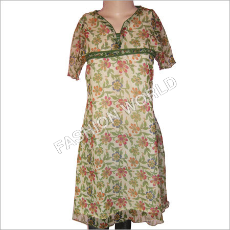 Chiffon printed kurti