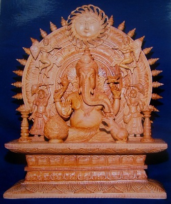 Ganesh Wood Statue