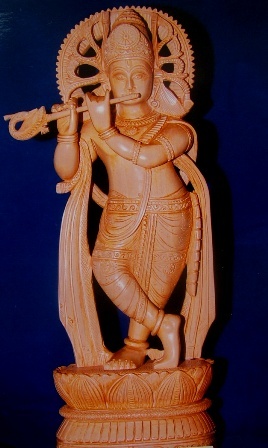 wooden standing krishan