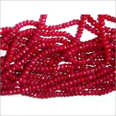 Ruby Hand Cut Roundell beads