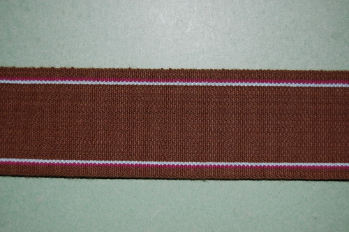 38 mm Heavy Elastic Brown with maroon white lining