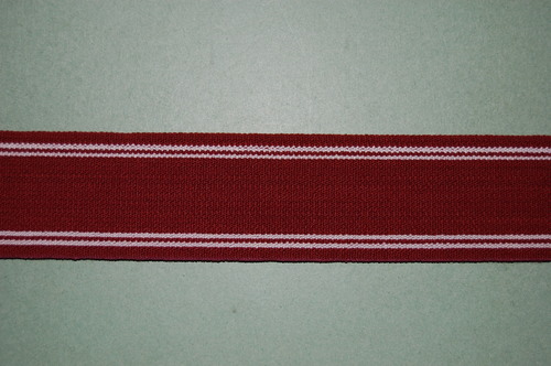 38 mm Heavy Elastic Maroon with double White Lining